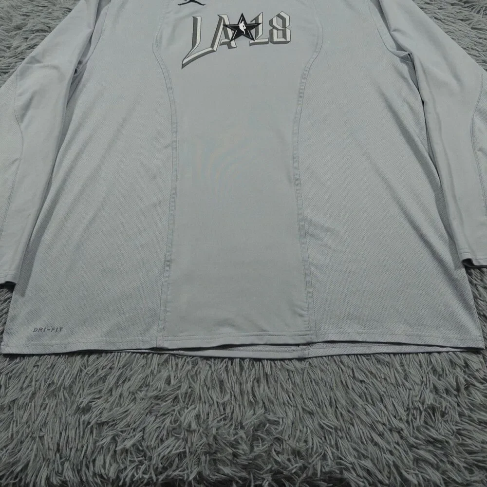 Jordan Shirt XXL Gray Black NBA 2018 All Star Game Warm Up Pullover Mens